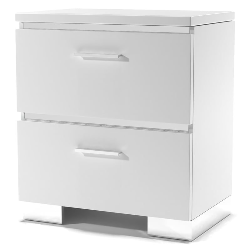 FOA Quaker Modern 3-Piece White Wood Bedroom Set - Queen + Nightstand + Chest