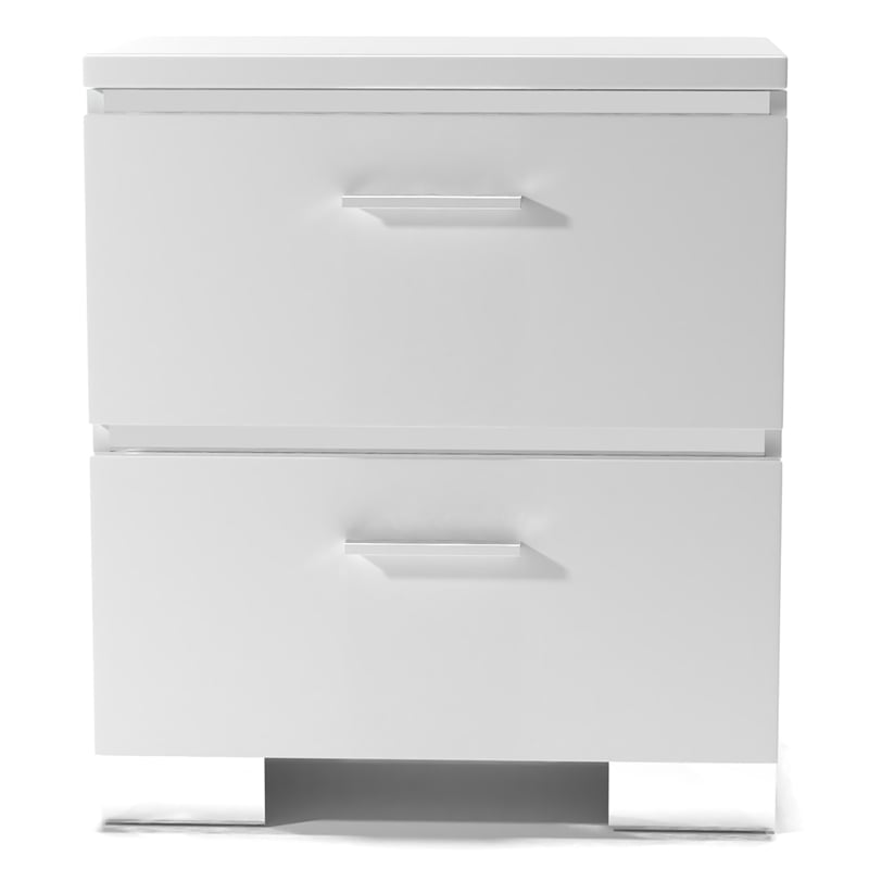 FOA Quaker Modern 3-Piece White Wood Bedroom Set - Queen + Nightstand + Chest