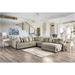 Furniture of America Salling Chenille U-Shape Sectional in Light Gray