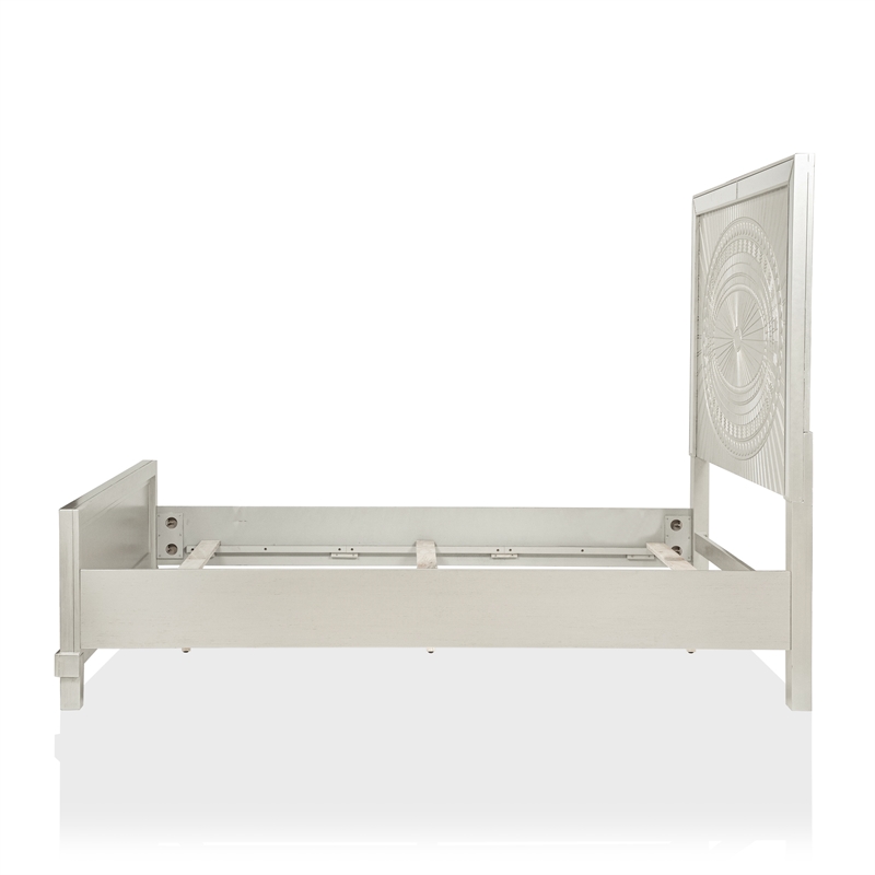 FOA Suie Glam 3-Piece Gold Champagne Wood Bedroom Set - King + 2 Nightstands