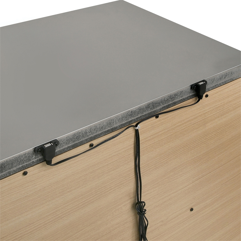 FOA Anaiya 5pc Silver Wood Bed Set - Queen + 2 Nightstands + Dresser + Mirror