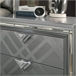 FOA Anaiya 5pc Silver Wood Bed Set - Queen + 2 Nightstands + Dresser + Mirror