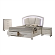 FOA Plumley 3-Piece White Wood Bedroom Set - King + Nightstand + Chest