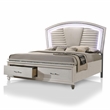 FOA Plumley 3-Piece White Wood Bedroom Set - Queen + 2 Nightstands