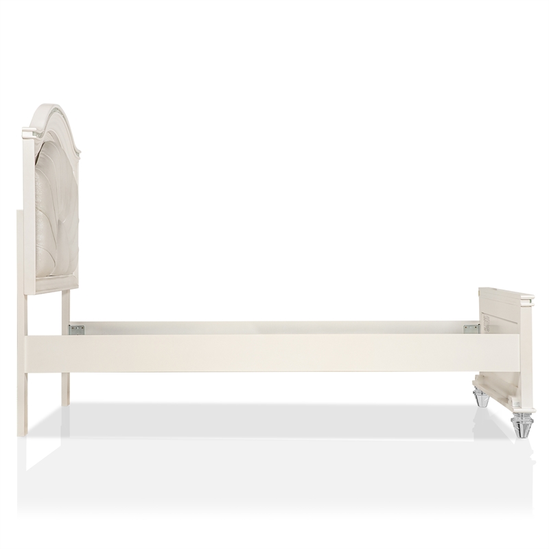 FOA Devado Contemporary 3-Piece White Wood Bedroom Set - Full + 2 Nightstands