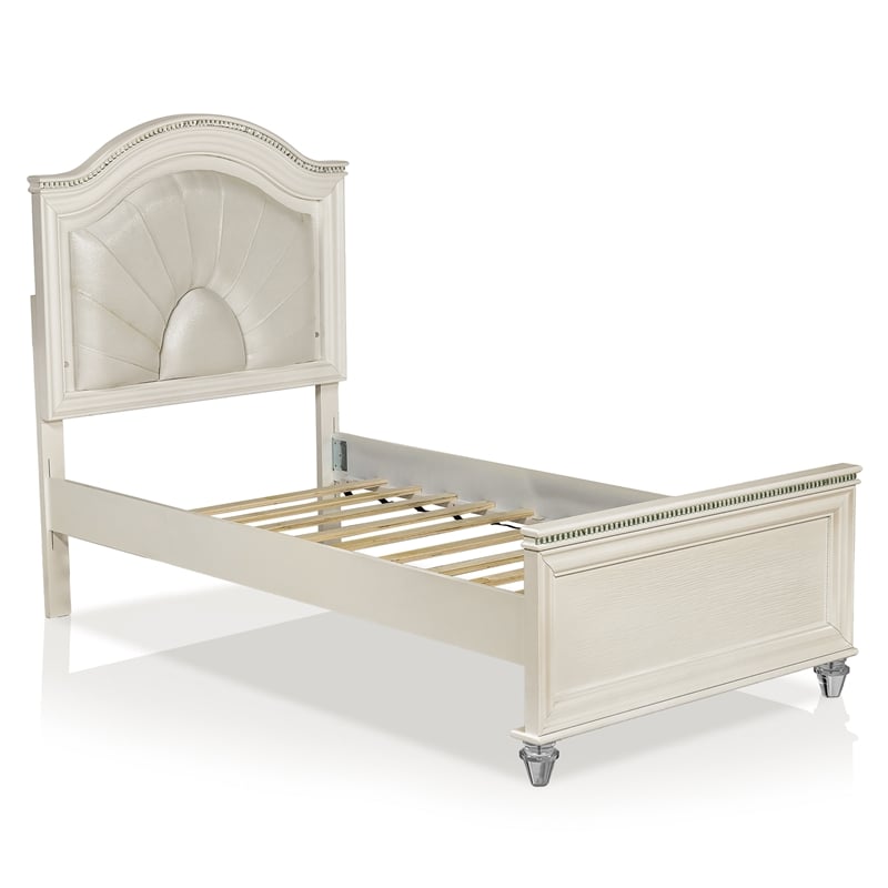 FOA Devado Contemporary 3-Piece White Wood Bedroom Set - Full + 2 Nightstands