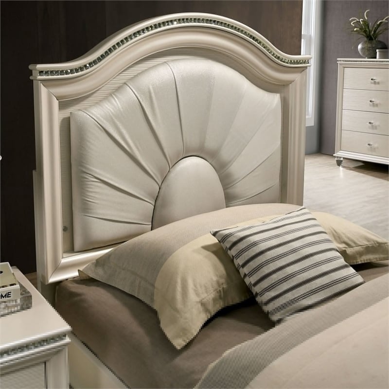 FOA Devado Contemporary 3-Piece White Wood Bedroom Set - Full + 2 Nightstands