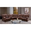 Furniture of America Crawe Transitional Leather Reclining Sectional in Brown