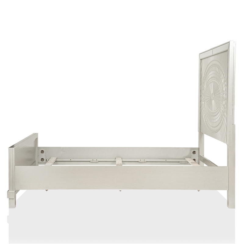 FOA Suie Glam 3-Piece Gold Champagne Wood Bedroom Set - Queen + 2 Nightstands