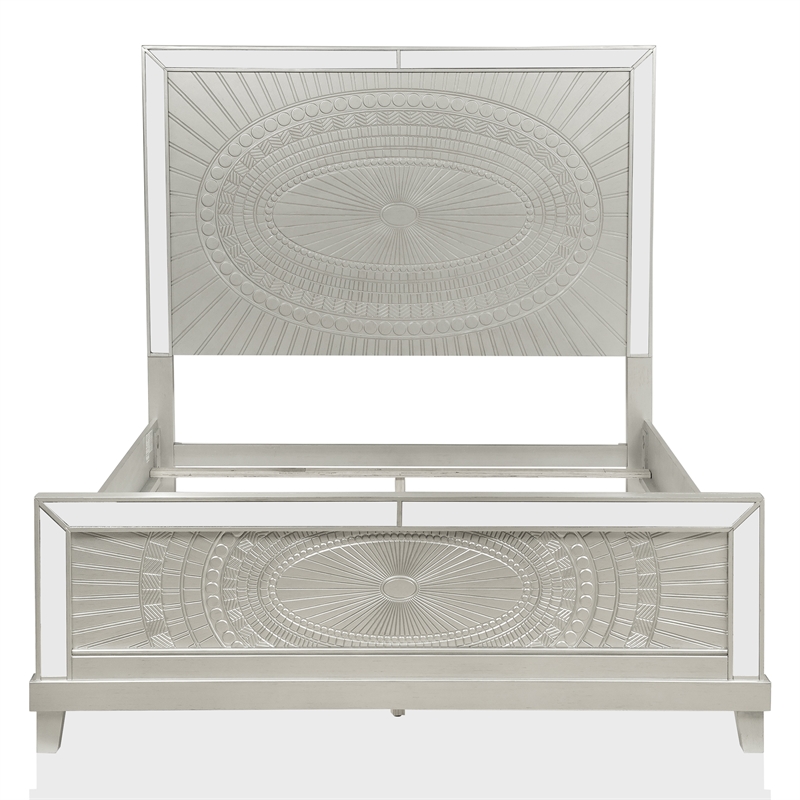 FOA Suie Glam 3-Piece Gold Champagne Wood Bedroom Set - Queen + 2 Nightstands