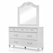 FOA Mondu 5pc White Wood Bedroom Set - Full + 2 Nightstands + Dresser + Mirror
