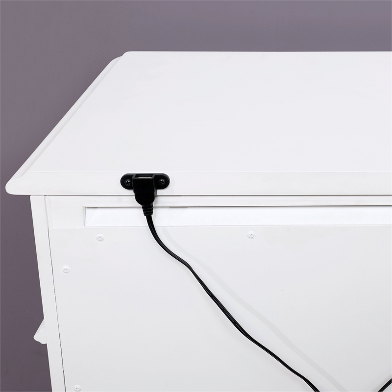 Furniture of America Mondu 3-Piece White Wood Bedroom Set - Twin + 2 Nightstands