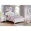 Furniture of America Mondu 3-Piece White Wood Bedroom Set - Twin + 2 Nightstands