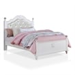 FOA Mondu 5pc White Wood Bedroom Set - Twin + 2 Nightstands + Dresser + Mirror