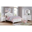 FOA Mondu 5pc White Wood Bedroom Set - Twin + 2 Nightstands + Dresser + Mirror