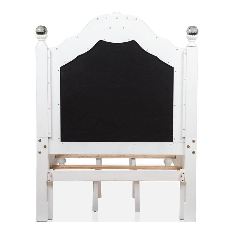 FOA Mondu 5pc White Wood Bedroom Set - Twin + 2 Nightstands + Dresser + Mirror