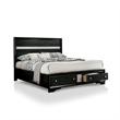 FOA Laren Contemporary 3-Piece Black Wood Bedroom Set - King + 2 Nightstands