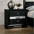 FOA Laren Contemporary 3-Piece Black Wood Bedroom Set - King + 2 Nightstands