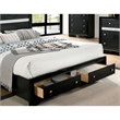 FOA Laren Contemporary 3-Piece Black Wood Bedroom Set - King + 2 Nightstands