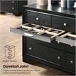 FOA Laren 3-Piece Black Wood Bedroom Set - King + Nightstand + Dresser
