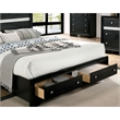 FOA Laren 3-Piece Black Wood Bedroom Set - King + Nightstand + Chest