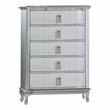 FOA Pappa Glam 3-Piece Silver Wood Bedroom Set - Queen + Nightstand + Chest