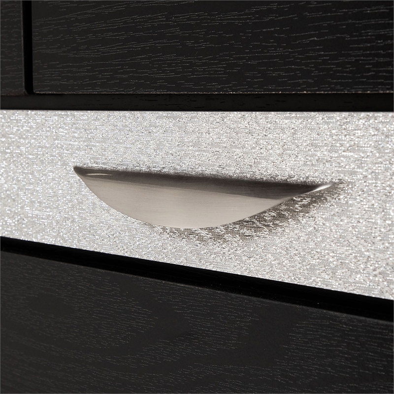 FOA Laren Contemporary 3-Piece Black Wood Bedroom Set - Queen + 2 Nightstands