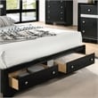 FOA Laren 3-Piece Black Wood Bedroom Set - Queen + Nightstand + Chest
