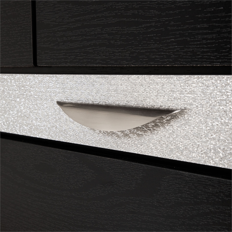 FOA Laren 3-Piece Black Wood Bedroom Set - Queen + Nightstand + Chest