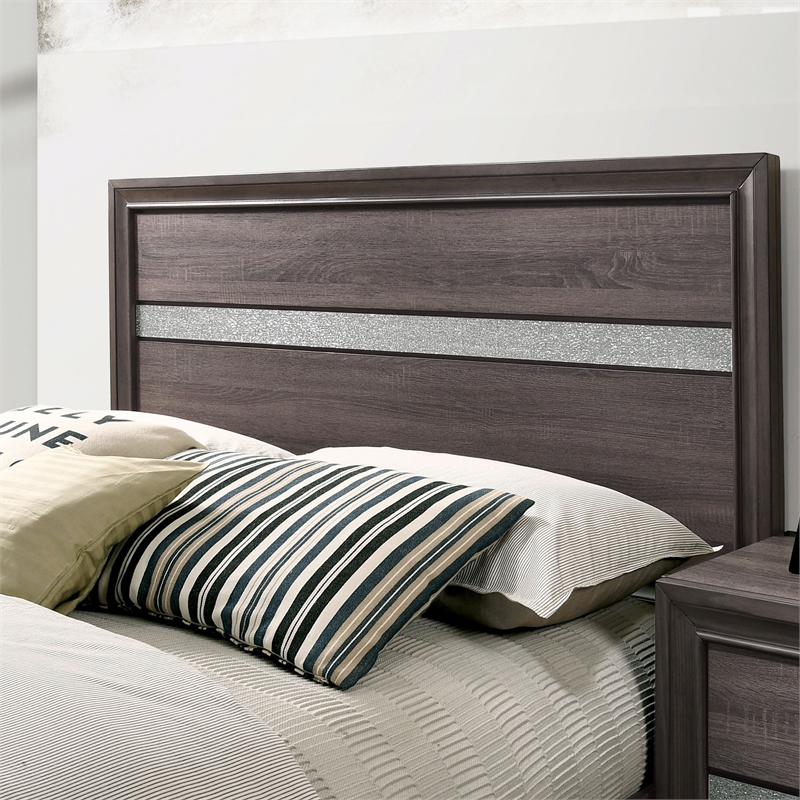 FOA Laren 3-Piece Gray Wood Bedroom Set - King + Nightstand + Chest