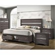 FOA Laren Contemporary 3-Piece Gray Wood Bedroom Set - Queen + 2 Nightstands