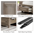 FOA Frigga Transitional 3-Piece Gray Wood Bedroom Set - Cal King + 2 Nightstands