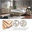 FOA Frigga Transitional 3-Piece Gray Wood Bedroom Set - Cal King + 2 Nightstands