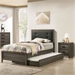 FOA Livorn 3-Piece Gray Wood Bedroom Set - Full + Nightstand + Trundle