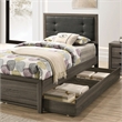 FOA Livorn 3-Piece Gray Wood Bedroom Set - Full + Nightstand + Trundle