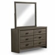FOA Livorn 4-Piece Gray Wood Bedroom Set - Full + Nightstand + Dresser + Mirror