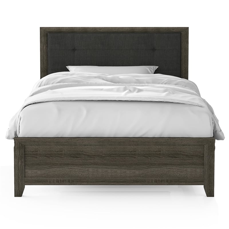 FOA Livorn 4-Piece Gray Wood Bedroom Set - Full + Nightstand + Dresser + Mirror