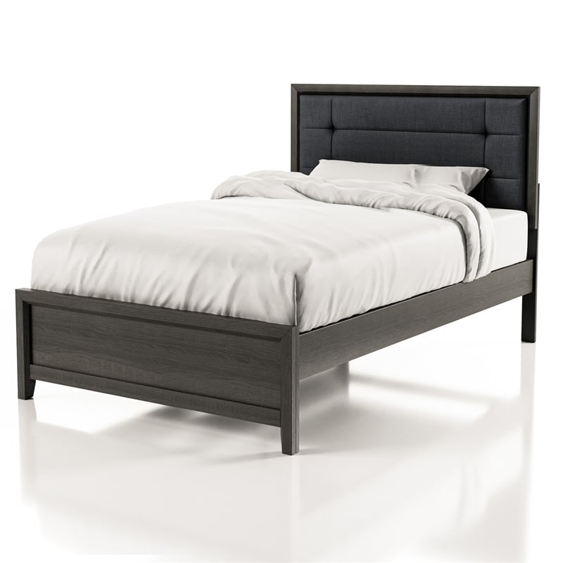 FOA Livorn 4-Piece Gray Wood Bedroom Set - Full + Nightstand + Dresser + Mirror