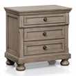 FOA Frigga Transitional 3-Piece Gray Wood Bedroom Set - King + 2 Nightstands