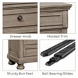 FOA Frigga Transitional 3-Piece Gray Wood Bedroom Set - King + 2 Nightstands