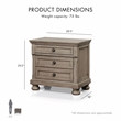 FOA Frigga Transitional 3-Piece Gray Wood Bedroom Set - King + 2 Nightstands