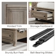 FOA Frigga Transitional 3-Piece Gray Wood Bedroom Set - King + 2 Nightstands