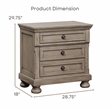 FOA Frigga Transitional 3-Piece Gray Wood Bedroom Set - Queen + 2 Nightstands