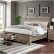 FOA Frigga Transitional 3-Piece Gray Wood Bedroom Set - Queen + 2 Nightstands