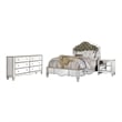 FOA Gavvi Glam 3-Piece Silver Wood Bedroom Set - Cal King + Nightstand + Dresser