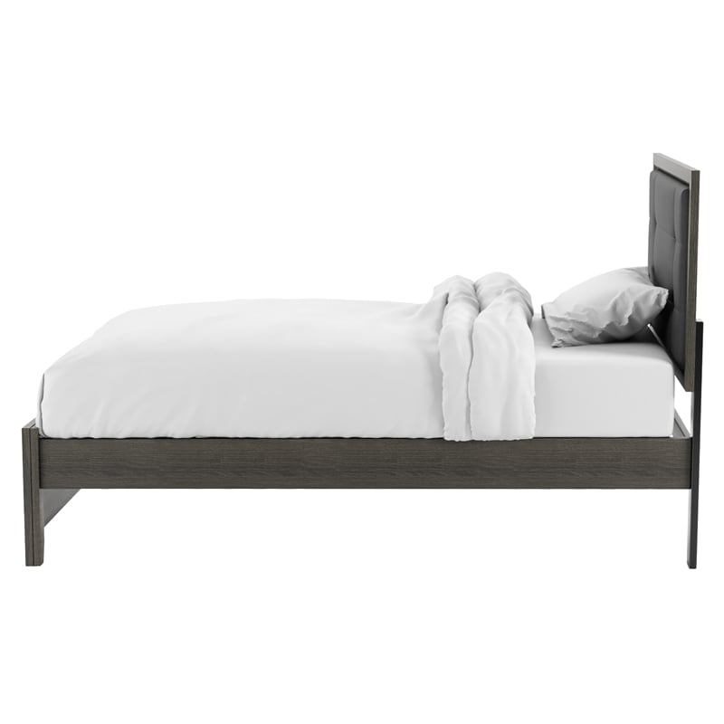 FOA Livorn 5pc Gray Wood Bedroom Set - Full + 2 Nightstands + Dresser + Mirror