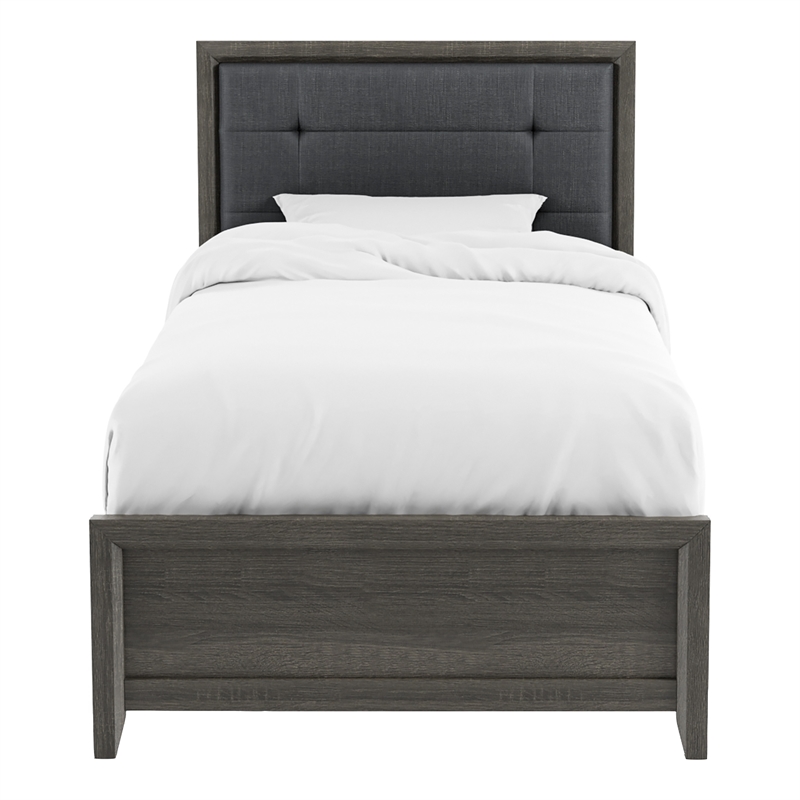 Furniture of America Livorn 3-Piece Gray Wood Bedroom Set - Twin + 2 Nightstands