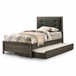 FOA Livorn 3-Piece Gray Wood Bedroom Set - Twin + Nightstand + Trundle