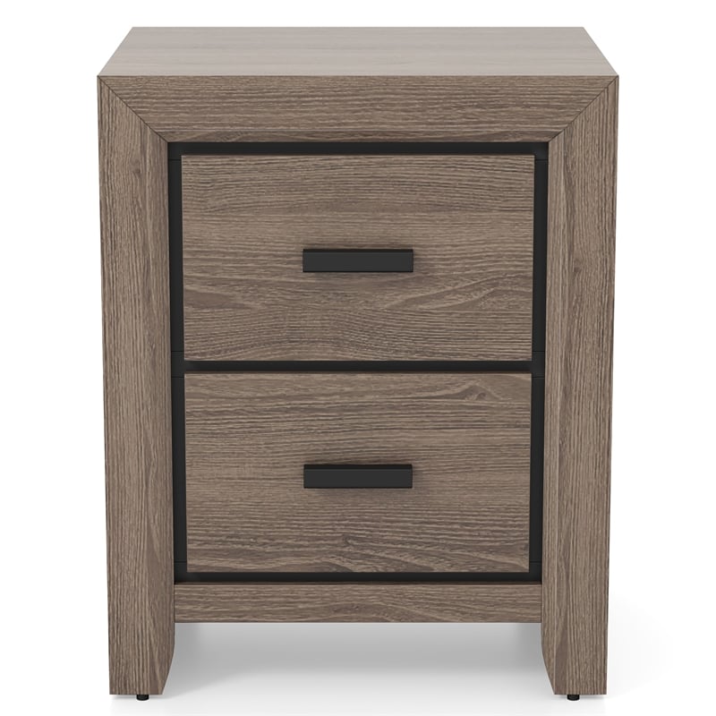 FOA Livorn 3-Piece Gray Wood Bedroom Set - Twin + Nightstand + Trundle