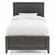 FOA Livorn 4-Piece Gray Wood Bedroom Set - Twin + Nightstand + Dresser + Mirror